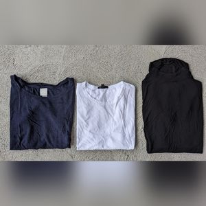 3 T-Shirt Cotton Bundle - Navy, White, Black XS/S